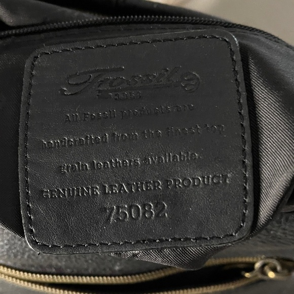 Fossil Black Leather Shoulder Bag Fossil Leather - Picture 3 of 10